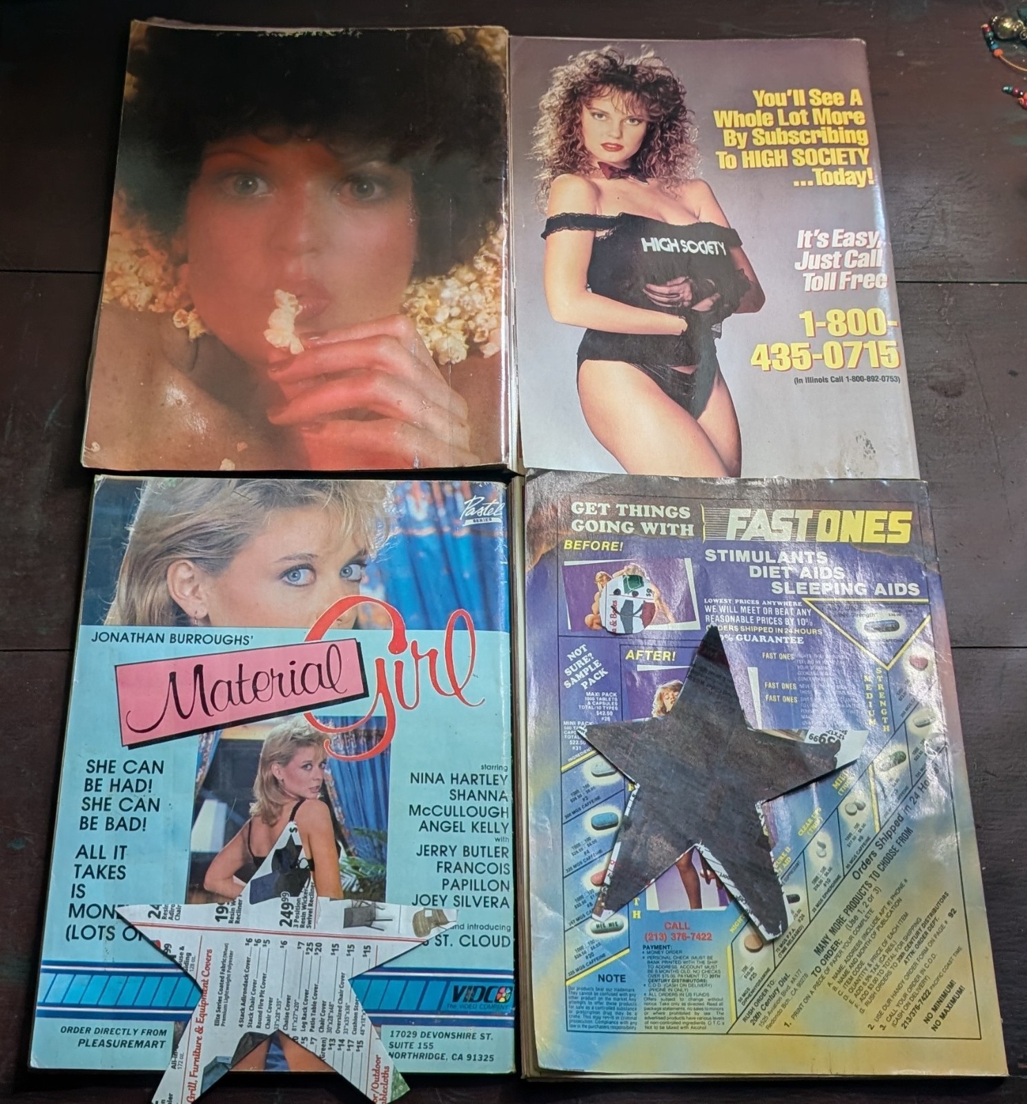 Vintage Lot Of 4 Cheri Magazines, 1979's Thru 80's Era