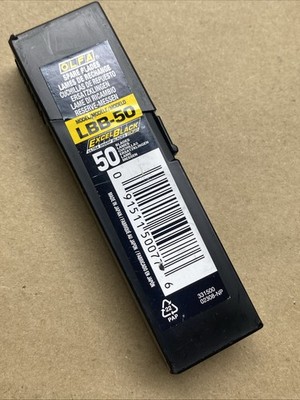OLFA KNIFE  BLADES, 50 PACK SIZES IN 18mm - H/DUTY, Ultrasharp Black (LBB-50)