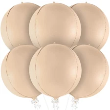 KatchOn, Big 22 Inch Beige Balloons Set - Pack of 6, Cream Balloons | Boho Ba...
