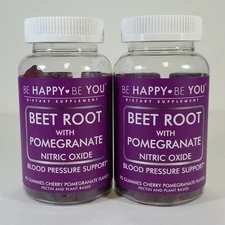 2x Be Happy Be You Beet Root Pomegranate Blood Pressure Support 90 Gummies 2027