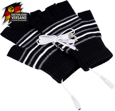 USB-beheizte Handschuhe Strickhandschuhe Fingerlos Winter warme Handschuhe Handw