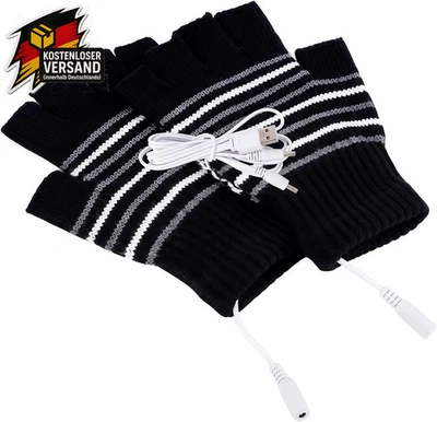 USB-beheizte Handschuhe Strickhandschuhe Fingerlos Winter warme Handschuhe Handw