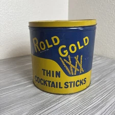 ANTIQUE ROLD GOLD PRETZEL TIN, COPYRIGHT 1928 ~AMERICAN CONE & PRETZEL CO.