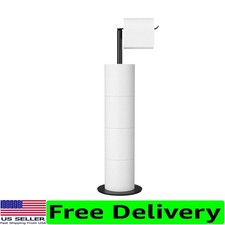 Bathroom Toilet Paper Holder Stand Stainless Steel Free Standing Black