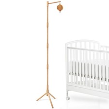 Floor-Standing Crib Mobile Arm with Music Box - 65 Inch Wooden Mobile Arm for...