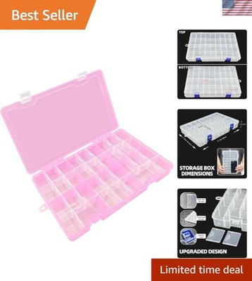 Compact 34-Grid Plastic Organizer Box - Perfect for Fishing & Small Accessories