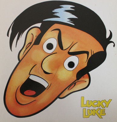 1985 LUCKY LUKE Mask 9.5'' x 9.5'' (24 x 24 cm.) Lucky Luke Spain Vintage VHTF