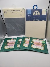 Lot Of NOS Cross Stitch Fabric Wichelt-Permin Linen, DMC, CHARLES CRAFT
