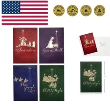 Image Arts Religious Boxed Christmas Cards Assortment 4 Designs, 24 Christmas...
