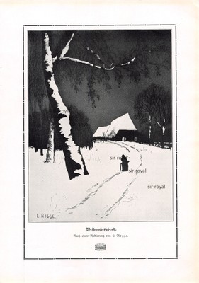 Weihnachtsabend - L. Rogge - Historischer Kunstdruck von 1913 ~20x28cm -