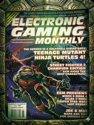 Electronic Gaming Monthly Issue 6 June 1992 TMNT Street Fighter 2 Zelda Tips