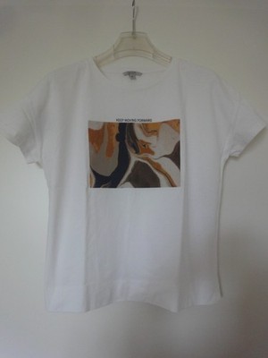Comma t-shirt  Gr. 38 weiß mit Aufdruck: Keep Moving Forward 100% BW