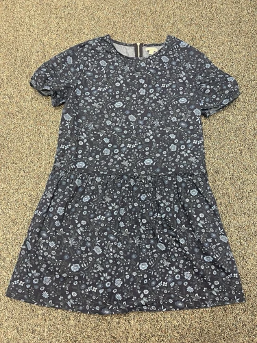 VETEMENTS Abito donna GAP taglia small blu floreale 100% cotone chiusura zip volant Y2K