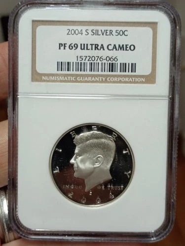 2004-S Silver Kennedy Half Dollar 50c NGC PF69 ULTRA CAMEO. Awesome Coin!!