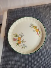 Large Cloverleaf Peaches And Cream Quiche Flan Dish Vintage