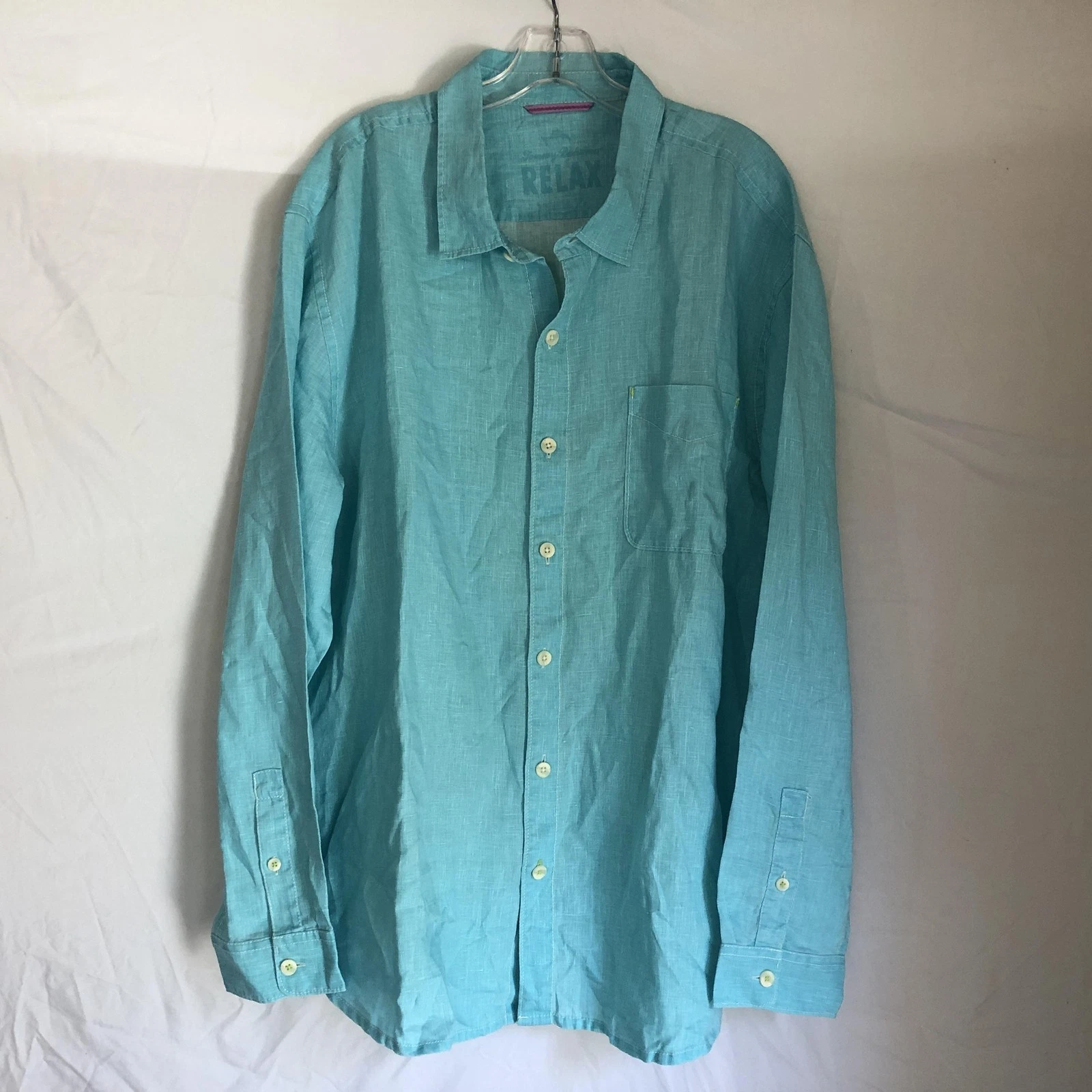 Tommy Bahama Relax Shirt Mens 2XL Blue 100% Linen Long Sleeve Button Front
Opens in a new window or
