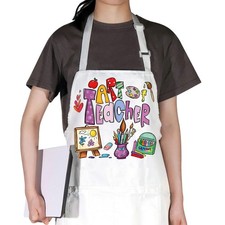 Art Teacher Adjustable Apron With Pockets Artist Painters Craft Worker Unisex