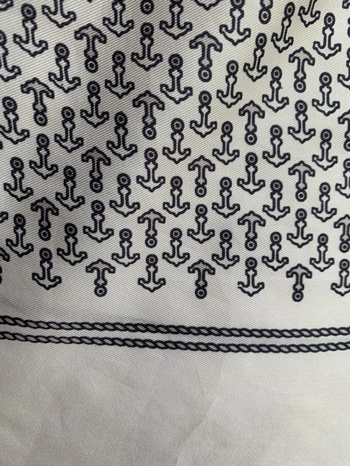 Роскошный 100% шелковый шарф 54 «x 5» монограмма печати сделано в Италии #A25 - Изображение 2 из 4