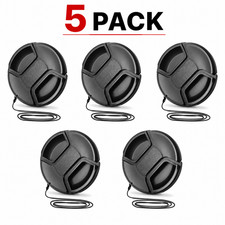 5 Pcs 49mm Snap On Lens Caps for Canon Nikon Sony Pentax Olympus Fuji Lense
