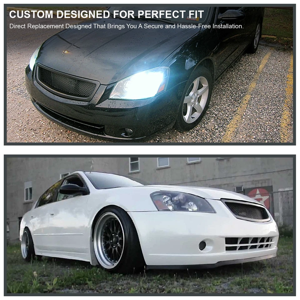 Fits 2005-2006 Altima Matte Black Mesh Style Front Bumper Hood Grille 05-06 Foto 3 de 4