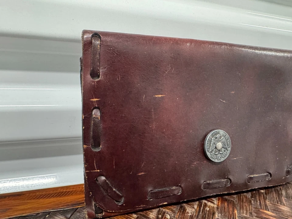 Кожаный бумажник для чековой книжки UNIDOS MEXICANOS 12 калибра — дизайн с тиснением - Изображение 2 из 4