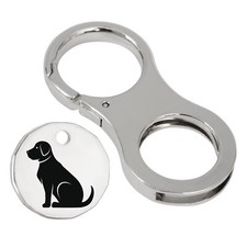 Coin Clip £1, Sitting Dog  symbol Trolley Token Coin holder key ring