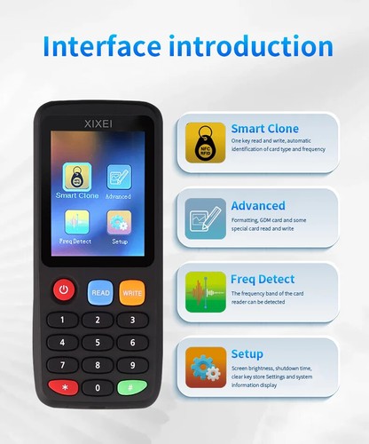 Lector de tarjetas con chip inteligente RFID escritor acceso tarjeta copiadora insignia decodificador duplicador - Imagen 14 de 19