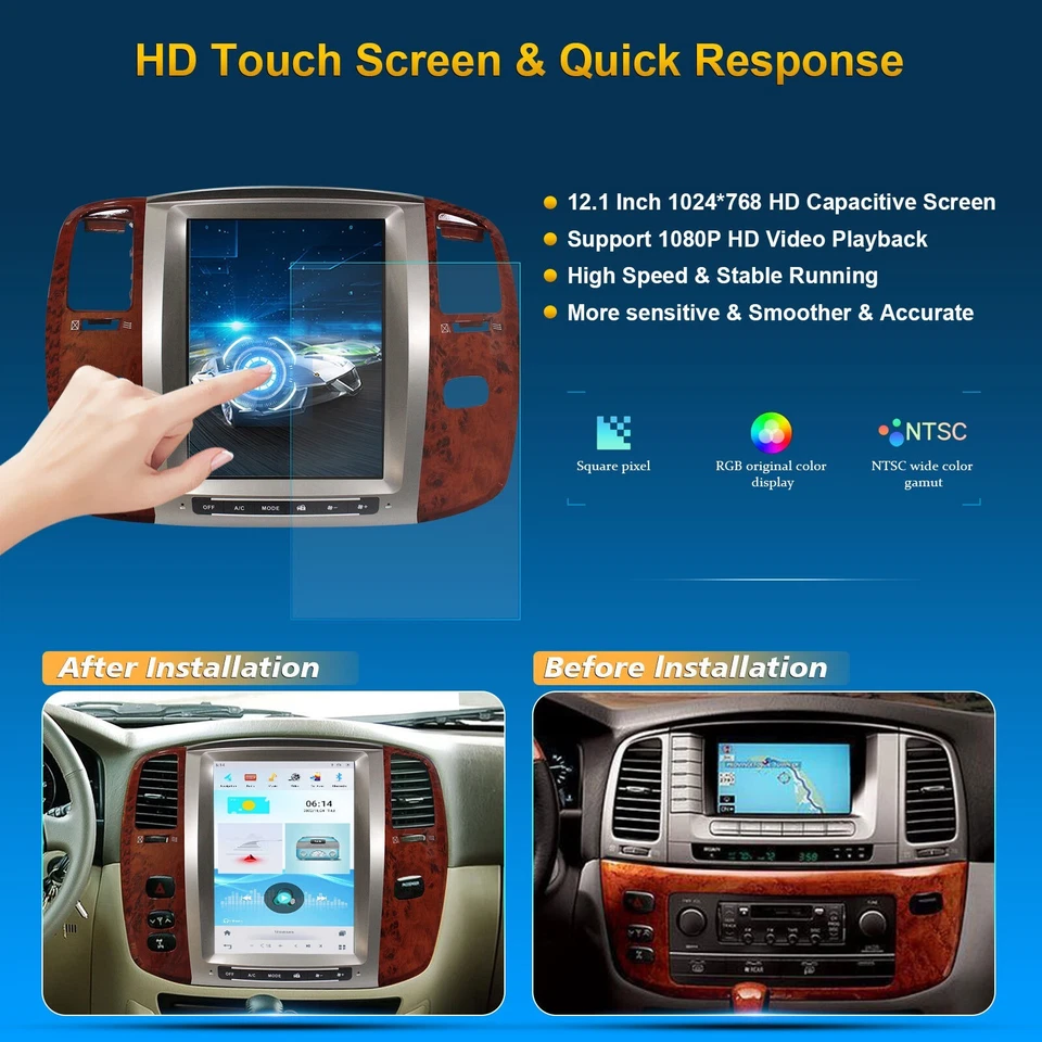 For Toyota Land Cruiser LC100 Lexus LX470 02-07 Car Stereo Android 13 Car Radio - Image 4 of 4