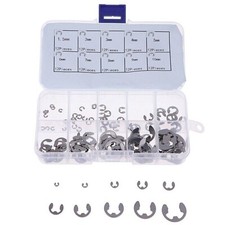 120Pcs/Box E-Clip Retaining Circlip Assortment Kit 304 Stainless Steel XW