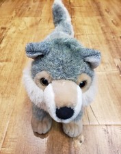 AURORA CE Plush Super Husky Wolf Dog Brown Gray Stuffed Animal Toy