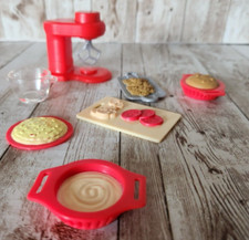 Barbie "Cooking Teacher" Red Mixer Pie Baking Cookies Kitchenware Doll Size