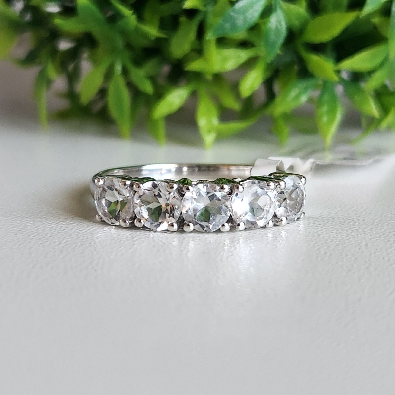 925 Sterling Silver 5 Stone Ring - image 1