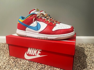 Size 11.5 - Nike Dunk Low x LeBron James x Fruity Pebbles Red