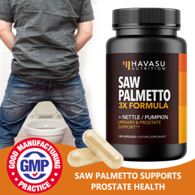 Saw Palmetto 1020mg 120 Capsules Prostate Urinary Tract Bladder Hair Supplement
