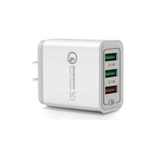 3 Port Quick Charge QC USB Hub Wall Charger Adapter For iPhone 14 13 12 11 Cable