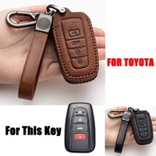 Genuine Leather Car Key Fob Case Cover For Toyota Camry Corolla Chr Rav4 Prius