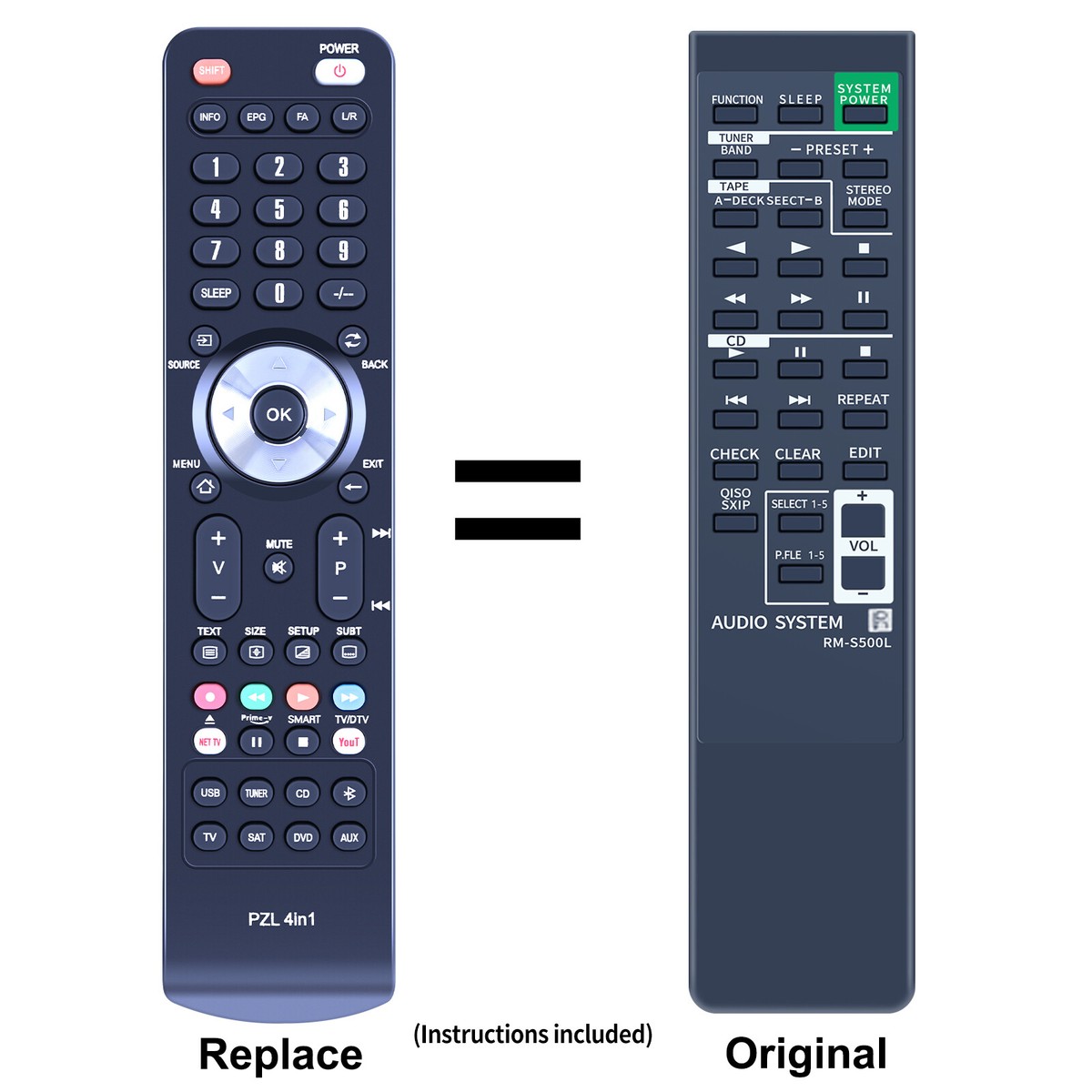 New RM-S500L Replace Remote Control For Sony Hi-Fi System LBT-N500