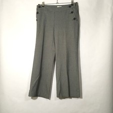 Ann Taylor Loft Houndstooth Print Trousers Women Flare Button Accent Pants Sz 8P