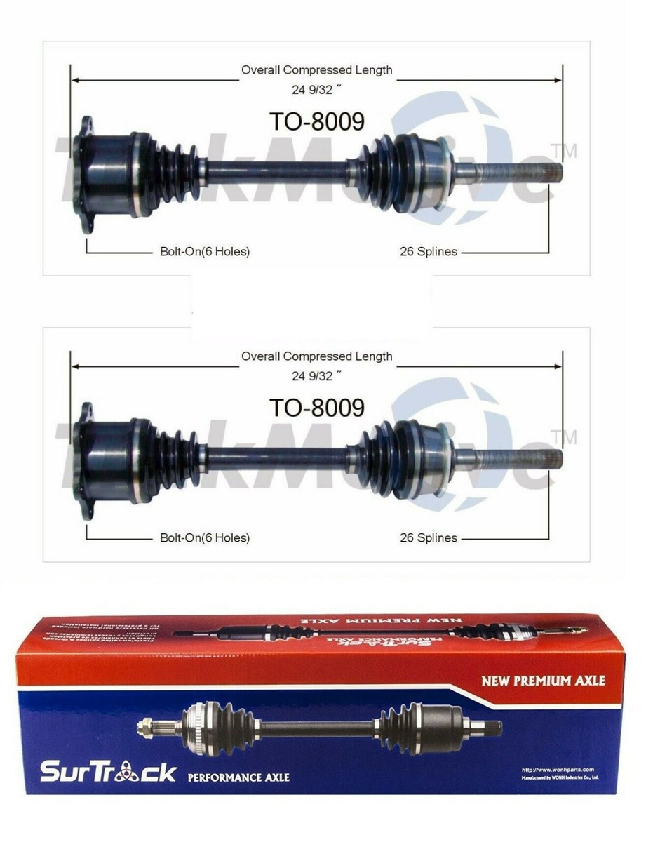 Pair of Front CV Axle Shafts for Toyota T100 1993-1998 4WD