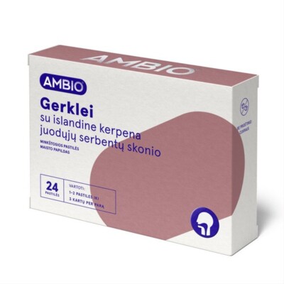 Ambio Hals Mit Island Lärche 80 MG Blackcurrant Geschmack 24 Weich Lozenges