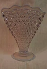 FENTON RARE PURPLE WISTERIA LILAC OPALESCENT HOBNAIL 6" SCALLOPED FAN VASE 1944