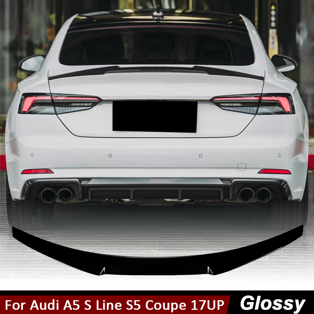 Fit For Audi A5 S Line S5 Coupe 2017UP Gloss Black Rear Trunk Spoiler Boot Wing