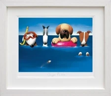 Doggie Paddle by Doug Hyde. Signed, Numbered, FRAMED. New with COA