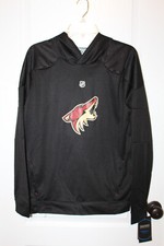 NWT Arizona Coyotes NHL L/S Performance Hoody Sweatshirt Black Boys XL 18/20