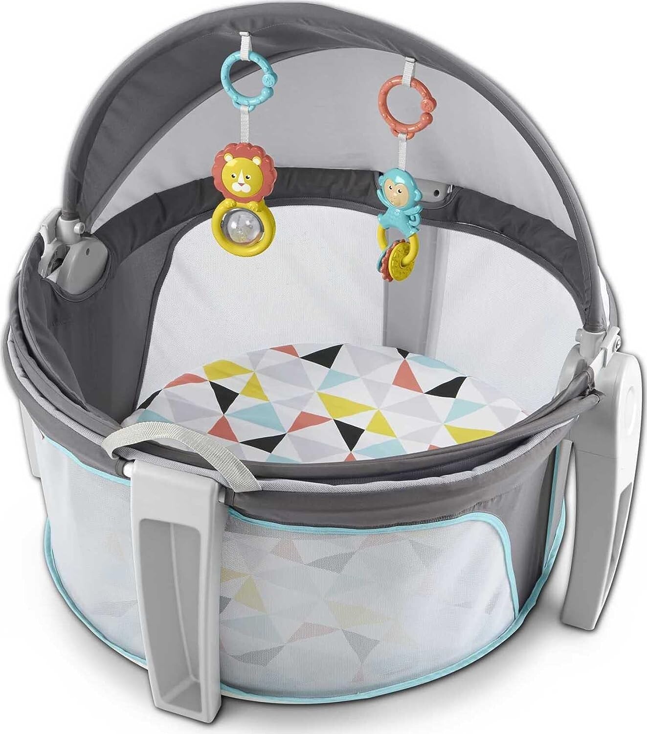 Fisher-Price Baby Portable Bassinet and Play Space On-the-Go Baby Dome with Toys