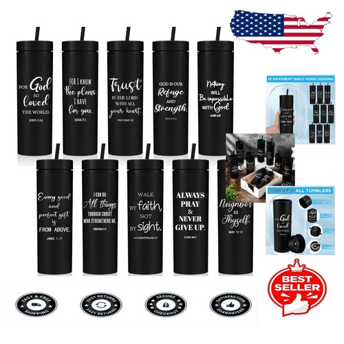 20 Stck. Christlicher Bibelvers Becher - 16 Unzen Inspirierendes Trinkgeschirr Set