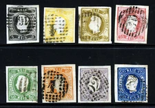 PORTUGAL King Luis 1866 The Complete Imperforate Set Mi.#17 to Mi.#24 VFU