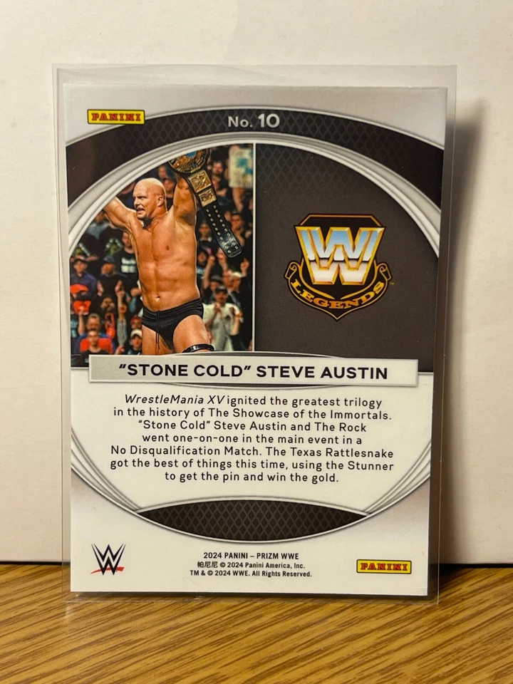 Stone Cold" Steve Austin 2024 Prizm WWE - WrestleMania Moments #10 - - Image 2 of 2