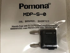 NEW Pomona MDP-S-0 Double Banana Plug, Shorted, Black, Stackable, NIP Package