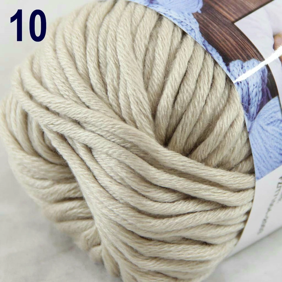 Sale New 8Skeinsx50gr Soft 100% Cotton Chunky Super Bulky Hand Knitting Yarn 10 - Image 4 of 4